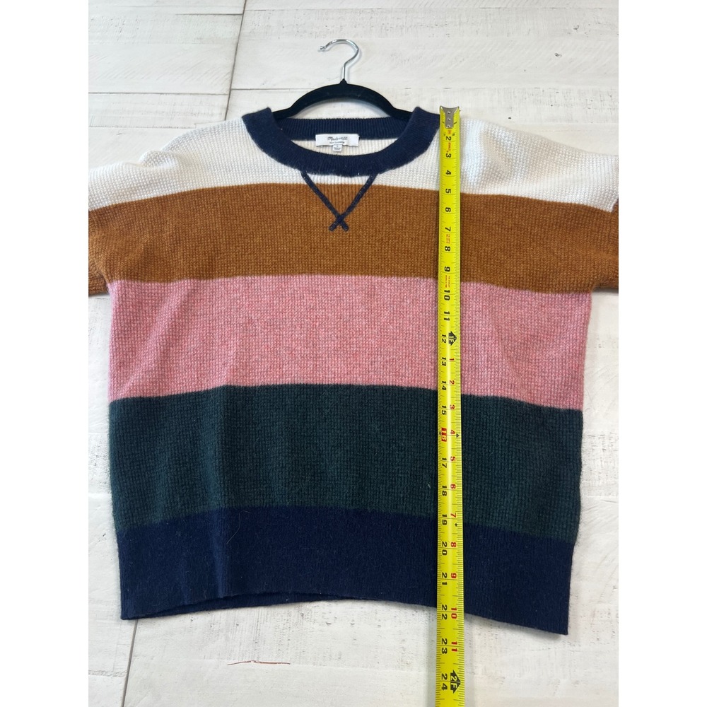 Madewell Womens 100% Cashmere Striped Crewneck Sweater Multi Color Size L - Picture 5 of 7